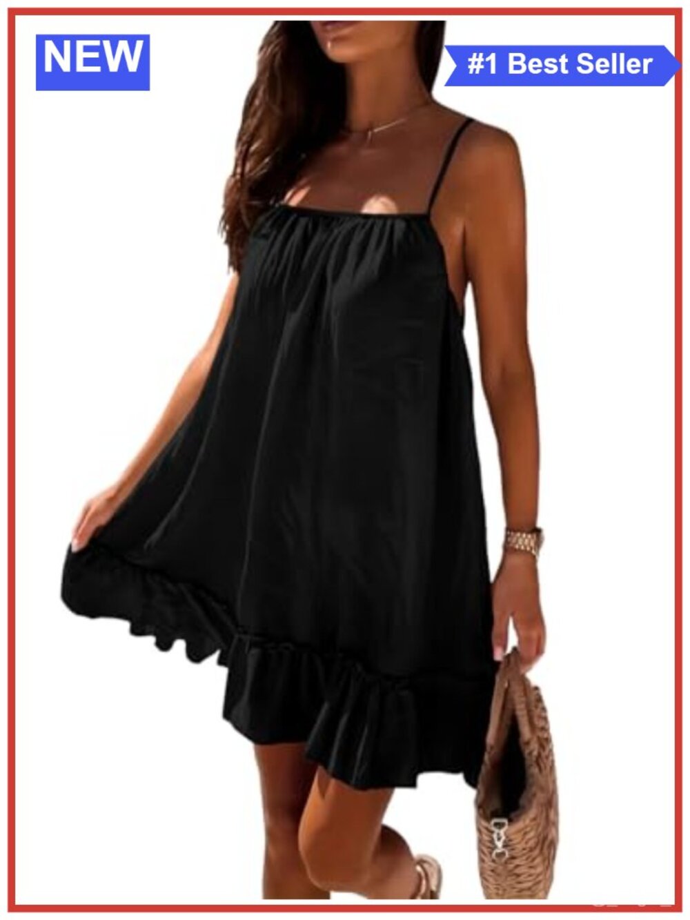 Women Mini Slip Dress Sleeveless Spaghetti Strap Backless Summer Beach